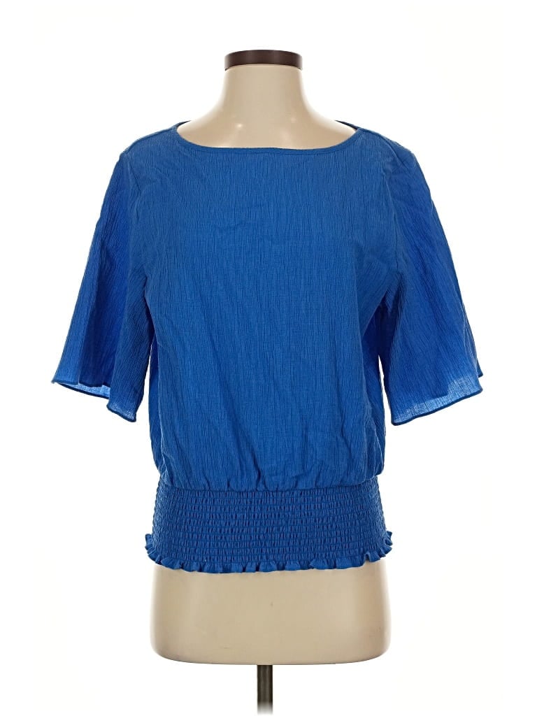 Pre-owned Michael Michael Kors Short Sleeve Blouse In Blue