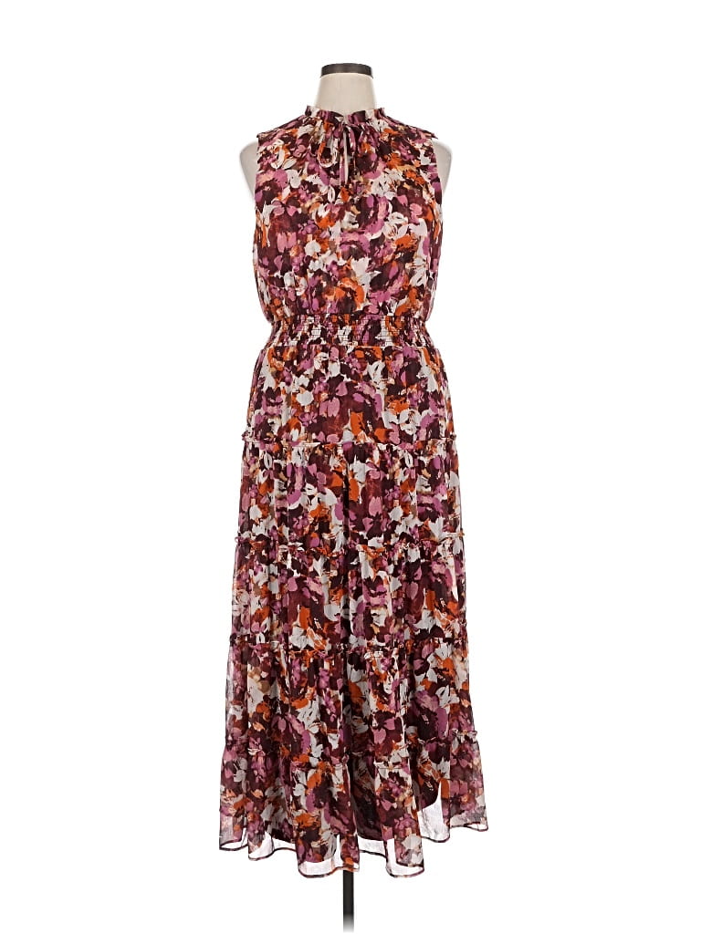 Pre-owned Msk Casual Dress In Burgundy