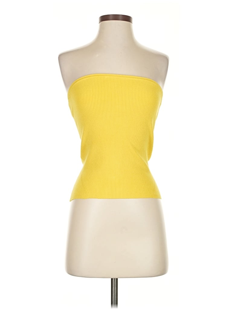 Pre-owned Maeve By Anthropologie Tube Top Yellow Strapless Neckline Tops
