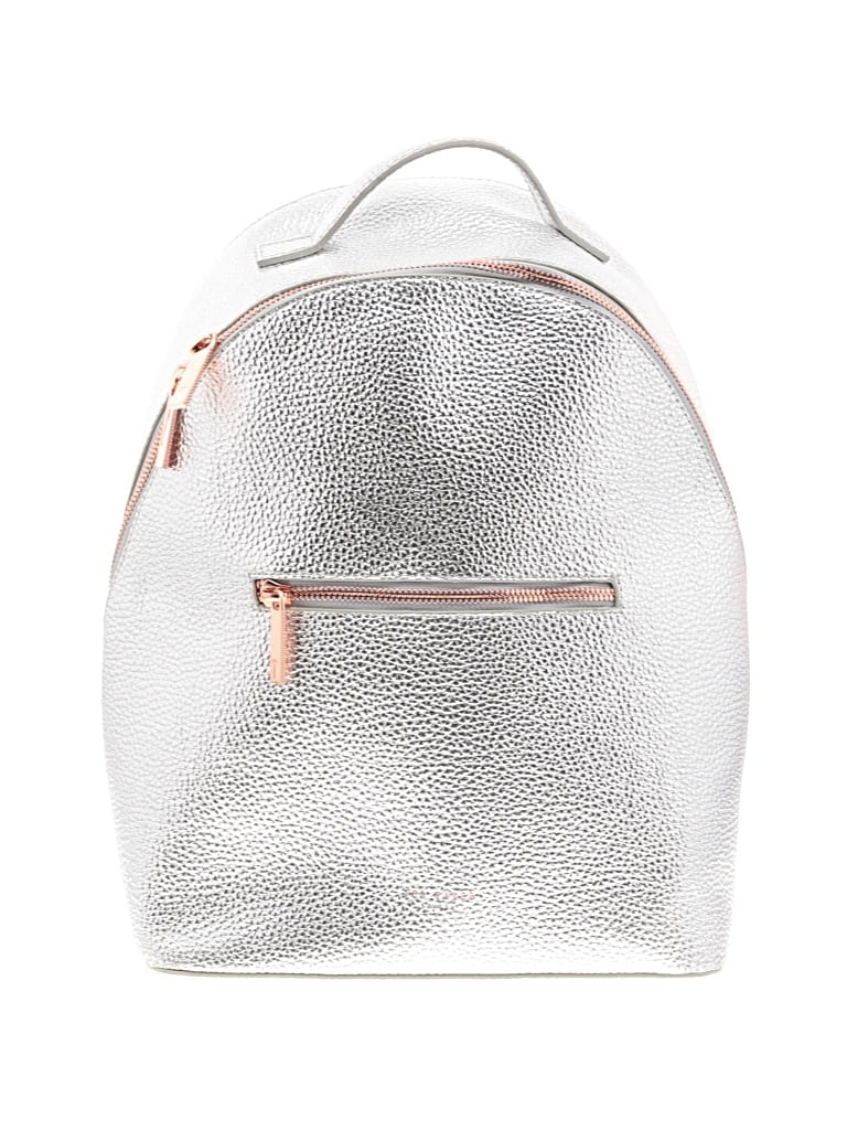 Pre-owned Ted Baker Leather Backpack In Silver