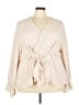 Unbranded 100% Polyester Tan Long Sleeve Blouse Size 5X - photo 1