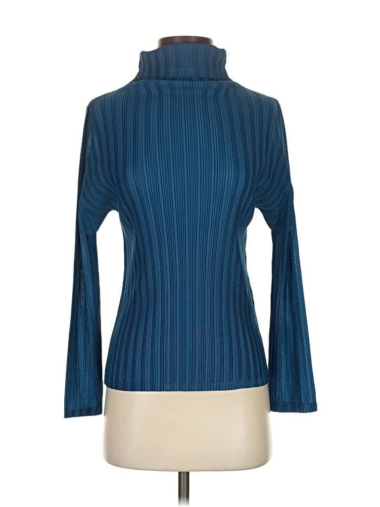 Pre-owned Pleats Please Long Sleeve Top Blue Turtleneck Tops