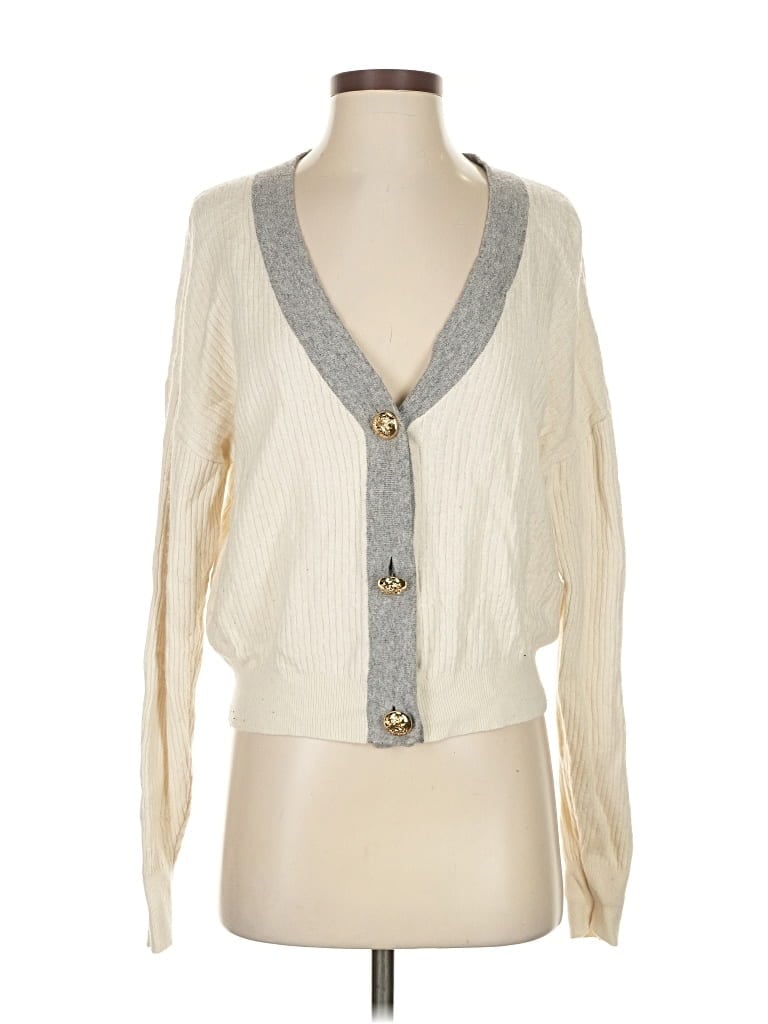 Pre-owned Ramy Brook Cardigan Sweater In White