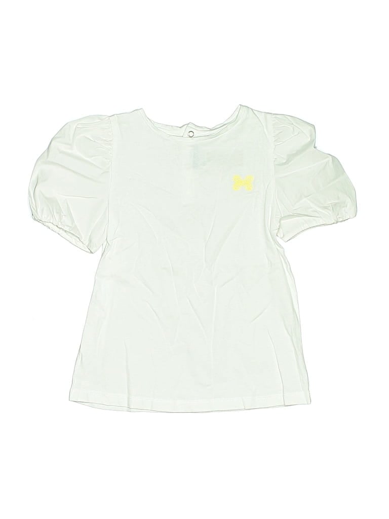 Pre-owned Jacadi Kids' Short Sleeve Top Green Ruffles Neckline Tops