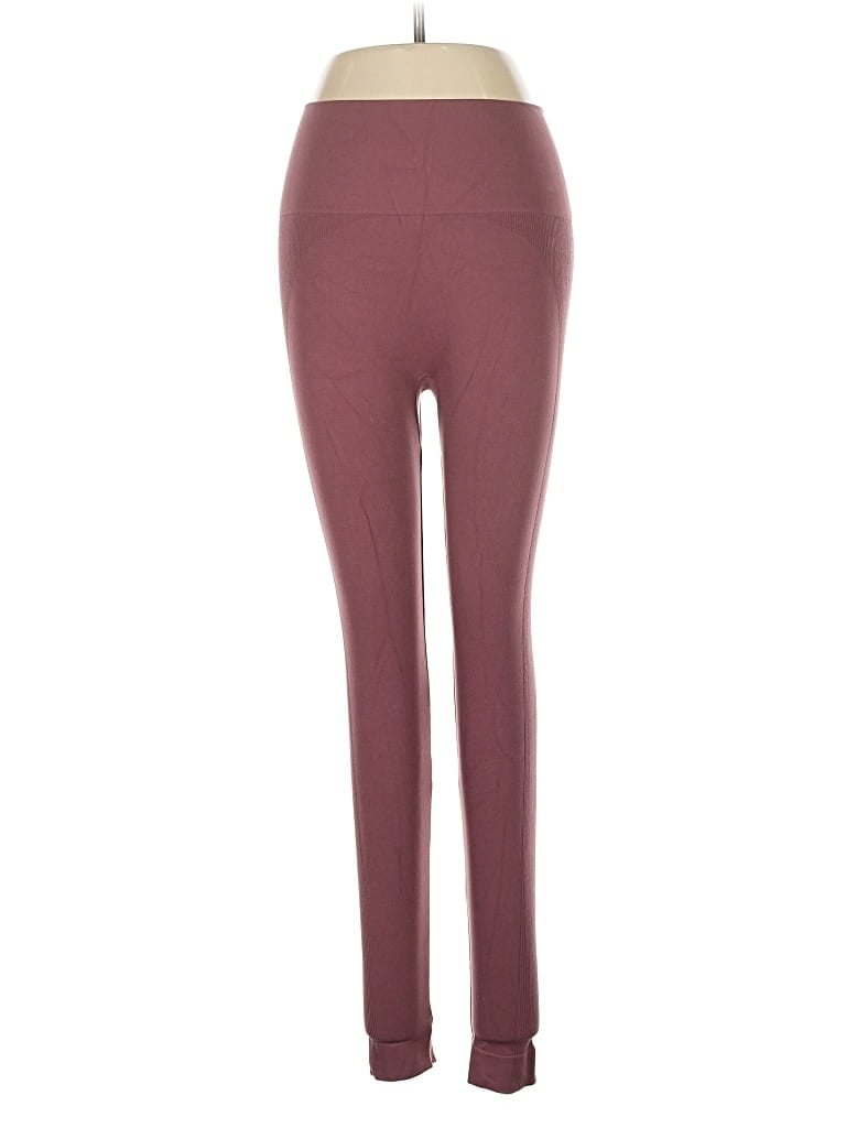 Pre-owned Set Active Yoga Pants In Burgundy