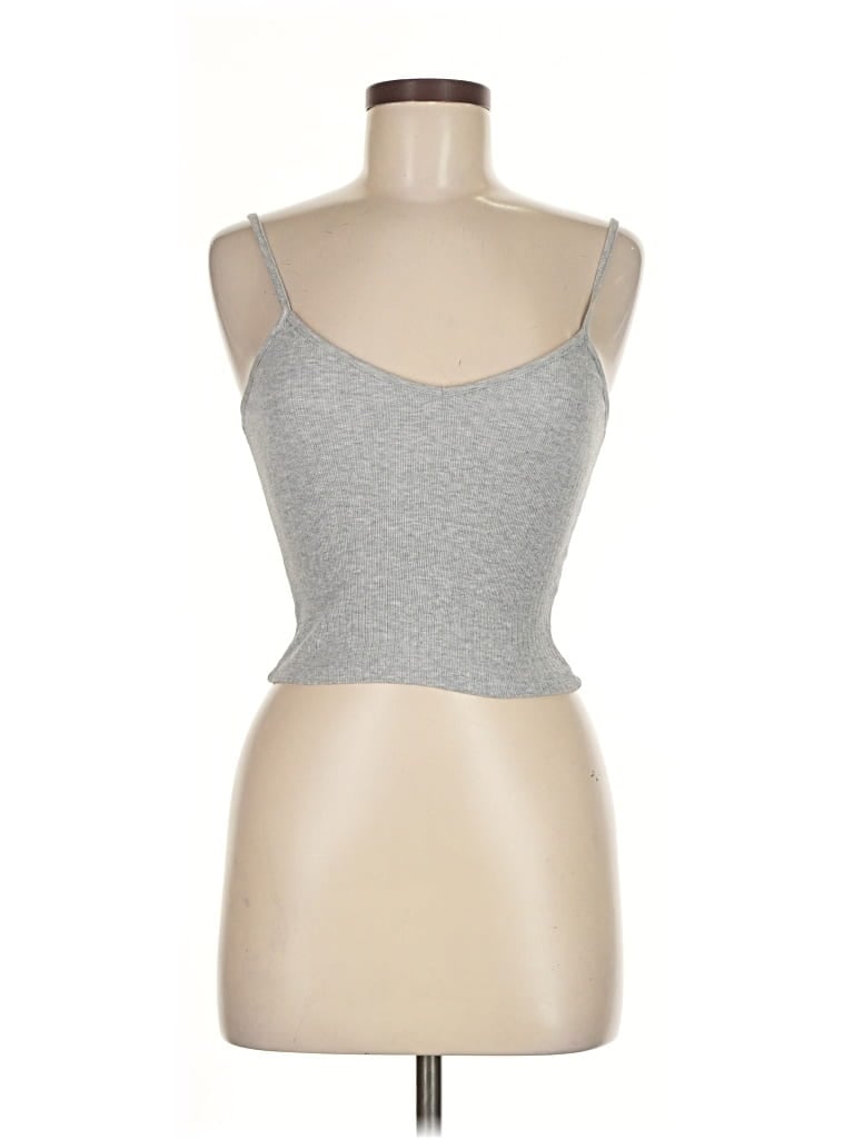 Pre-owned Brandy Melville Tank Top Silver Sweetheart Neckline Tops