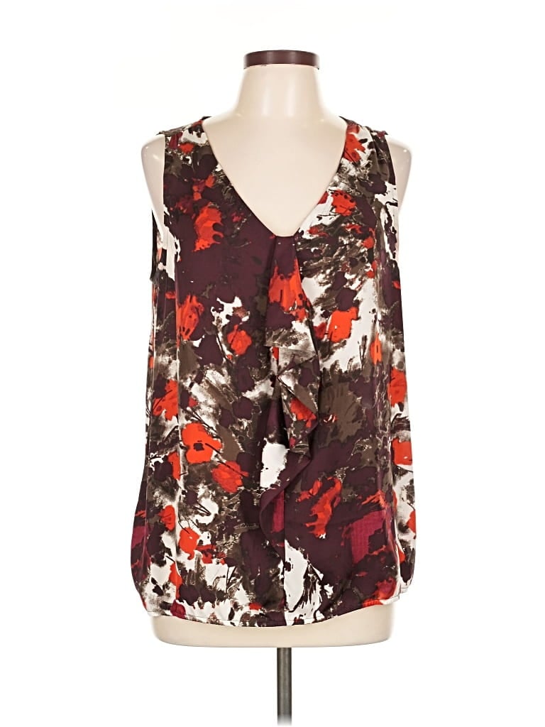 Pre-owned Ann Taylor Loft Outlet Sleeveless Blouse In Brown