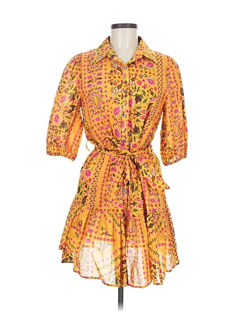 Pre-owned Olivaceous Casual Dress In Yellow