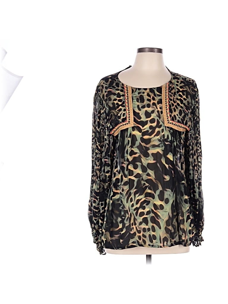 Pre-owned Blank London Long Sleeve Blouse In Green