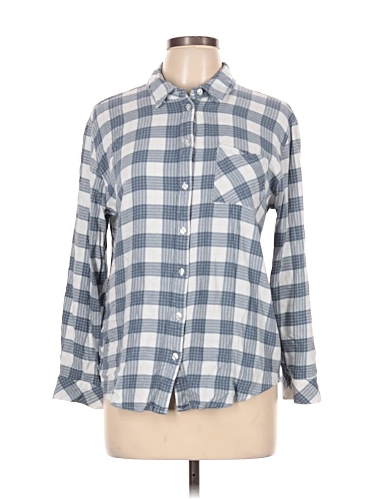 Pre-owned Market & Spruce Long Sleeve Button Down Shirt In Gray