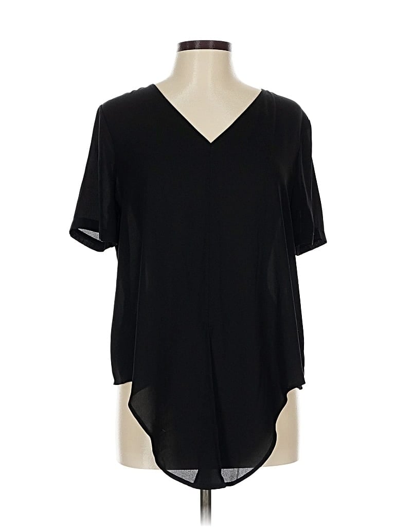 Pre-owned Madewell Short Sleeve Blouse In Black