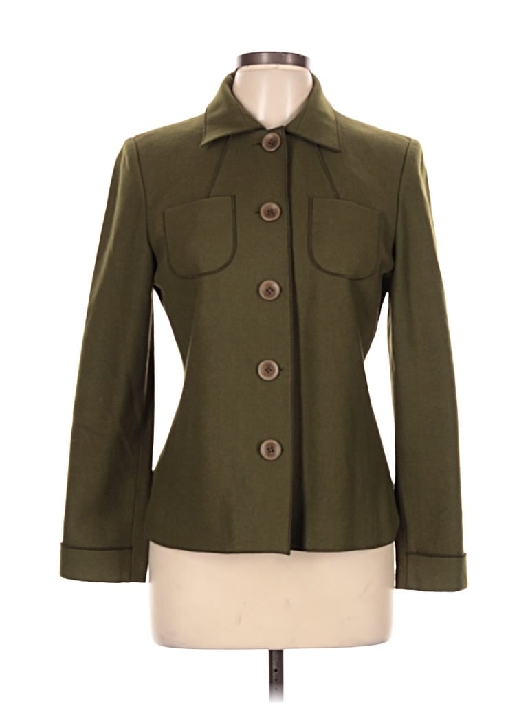 Pre-owned Harve Benard By Benard Holtzman Wool Blazer Jacket In Green