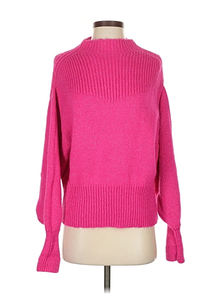 Pre-owned Zenana Turtleneck Sweater In Pink