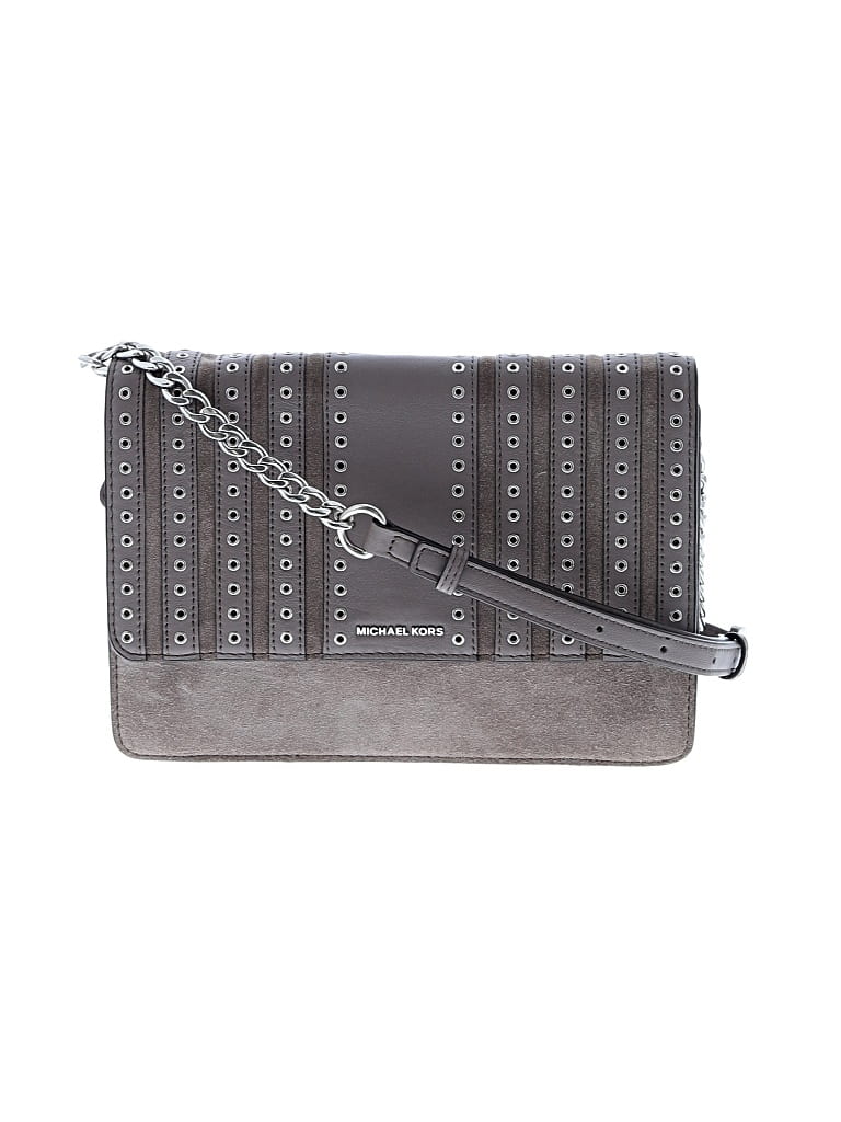 Pre-owned Michael Michael Kors Leather Crossbody Bag In Gray