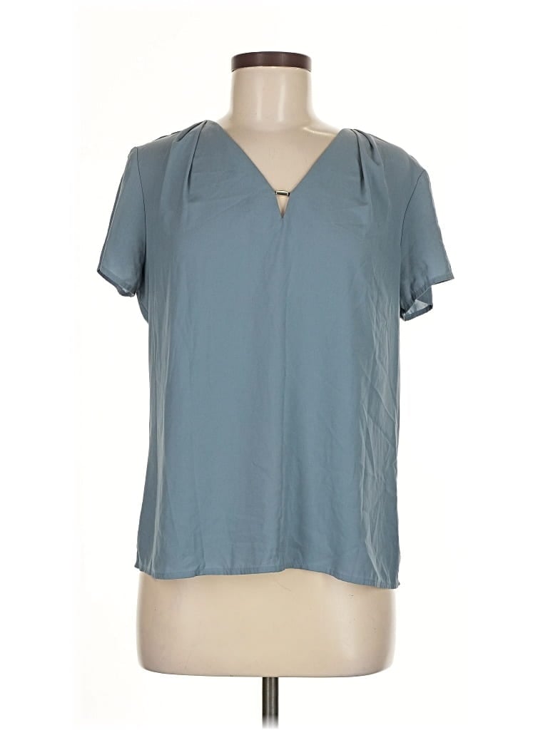 Pre-owned Calvin Klein Short Sleeve Blouse In Blue