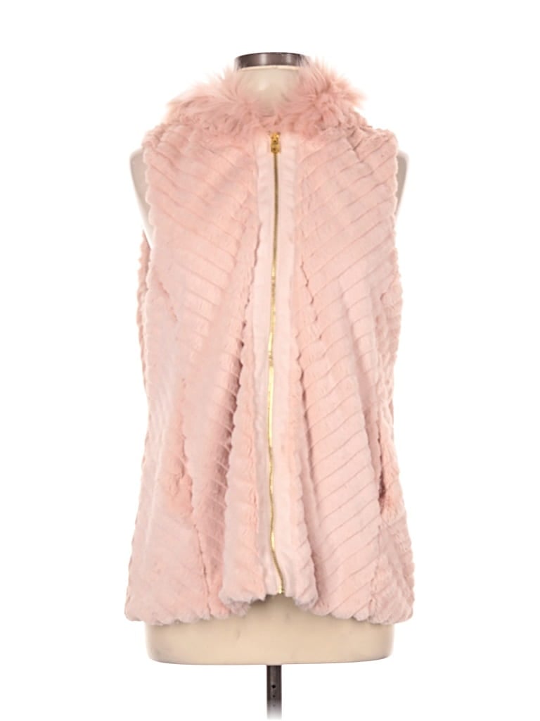 Pre-owned Marc New York Andrew Marc Faux Fur Vest In Pink