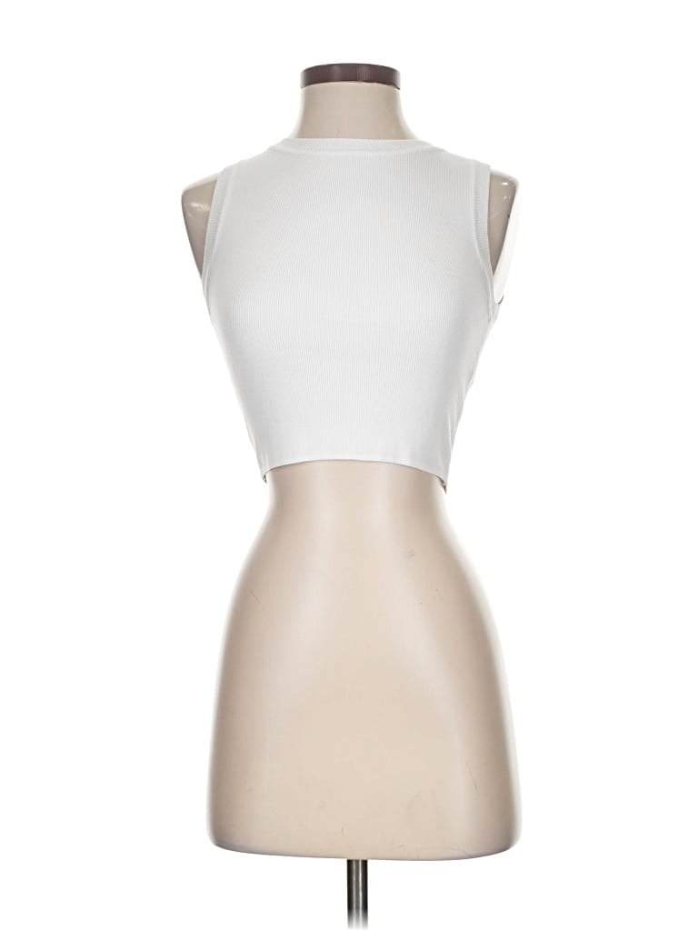 Pre-owned Zara Tank Top Ivory Strapless Neckline Tops In White