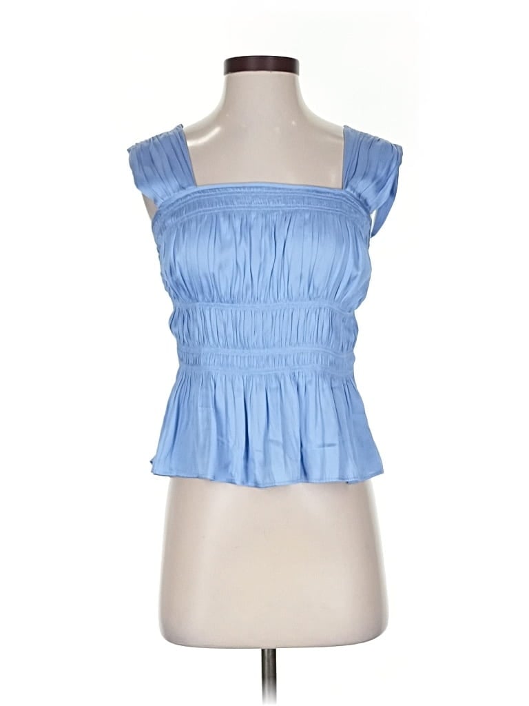 Pre-owned H&m Sleeveless Blouse In Blue