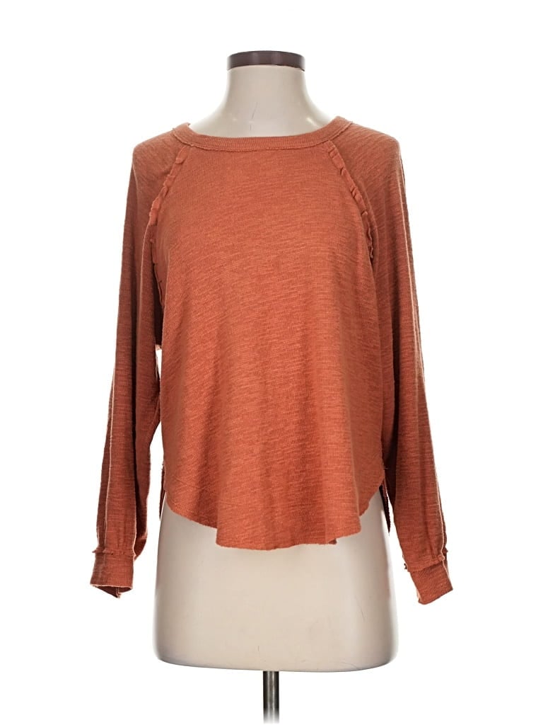 Pre-owned Pilcro By Anthropologie 3/4 Sleeve T-shirt In Brown