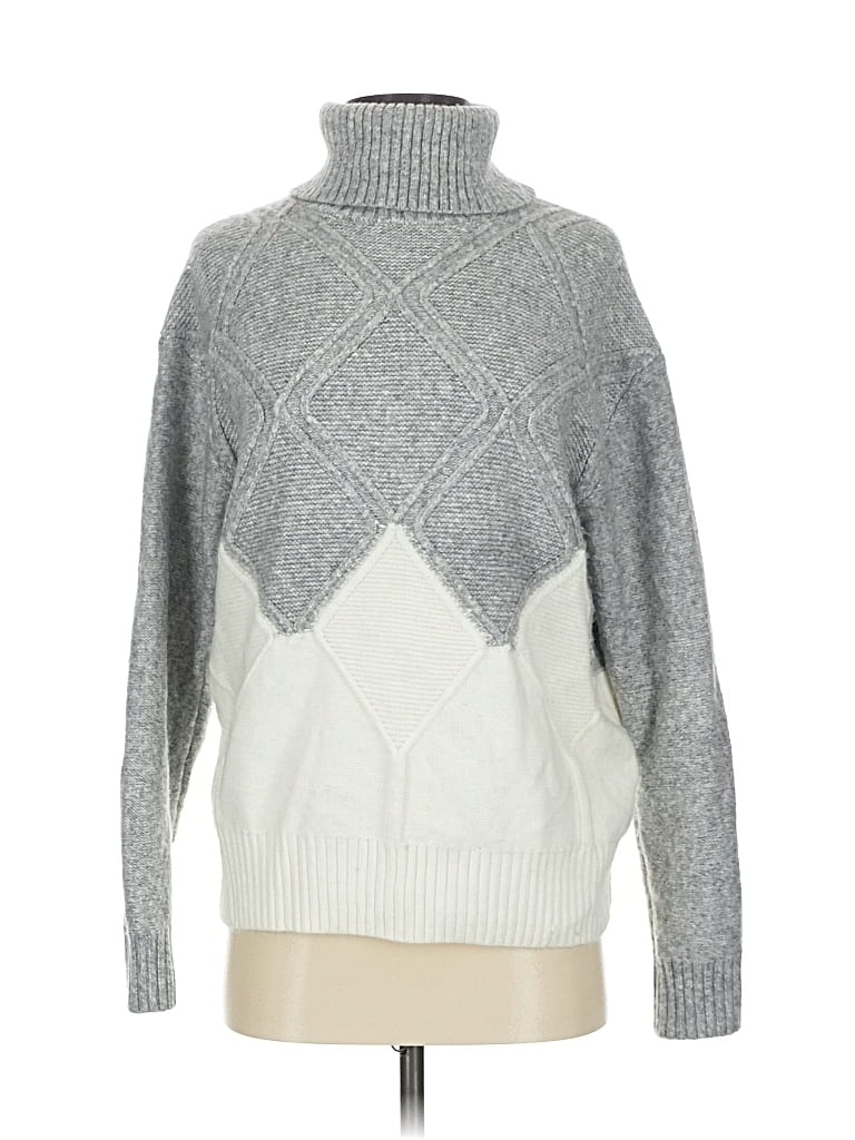 Pre-owned Simply Vera Vera Wang Turtleneck Sweater In Silver