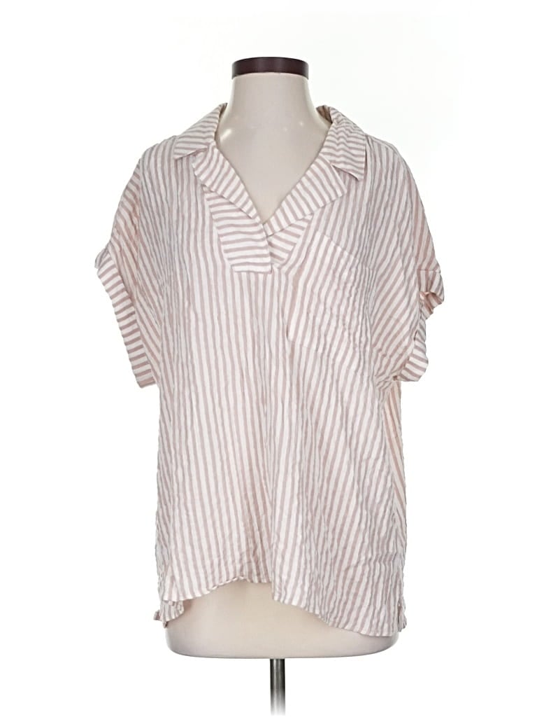 Pre-owned Jane And Delancey Short Sleeve Blouse In Brown