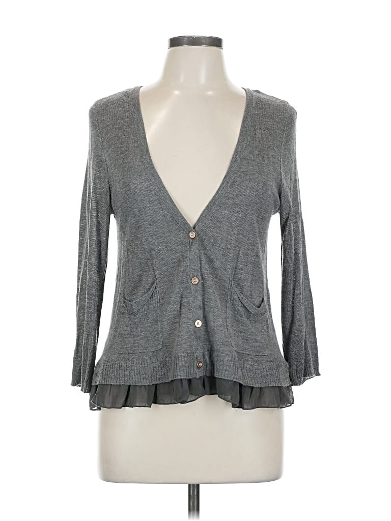 Pre-owned Maison Jules Long Sleeve Blouse In Gray