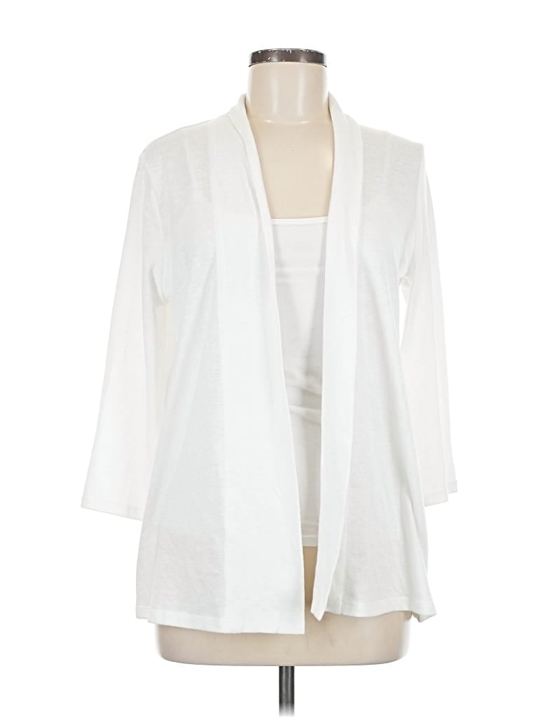 Pre-owned Talbots Cardigan Sweater In White