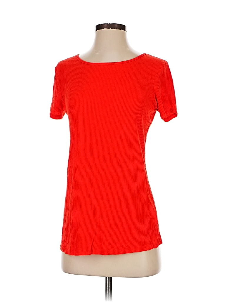 Pre-owned H.i.p. Happening In The Present Short Sleeve Top Red Scoop Neck Tops