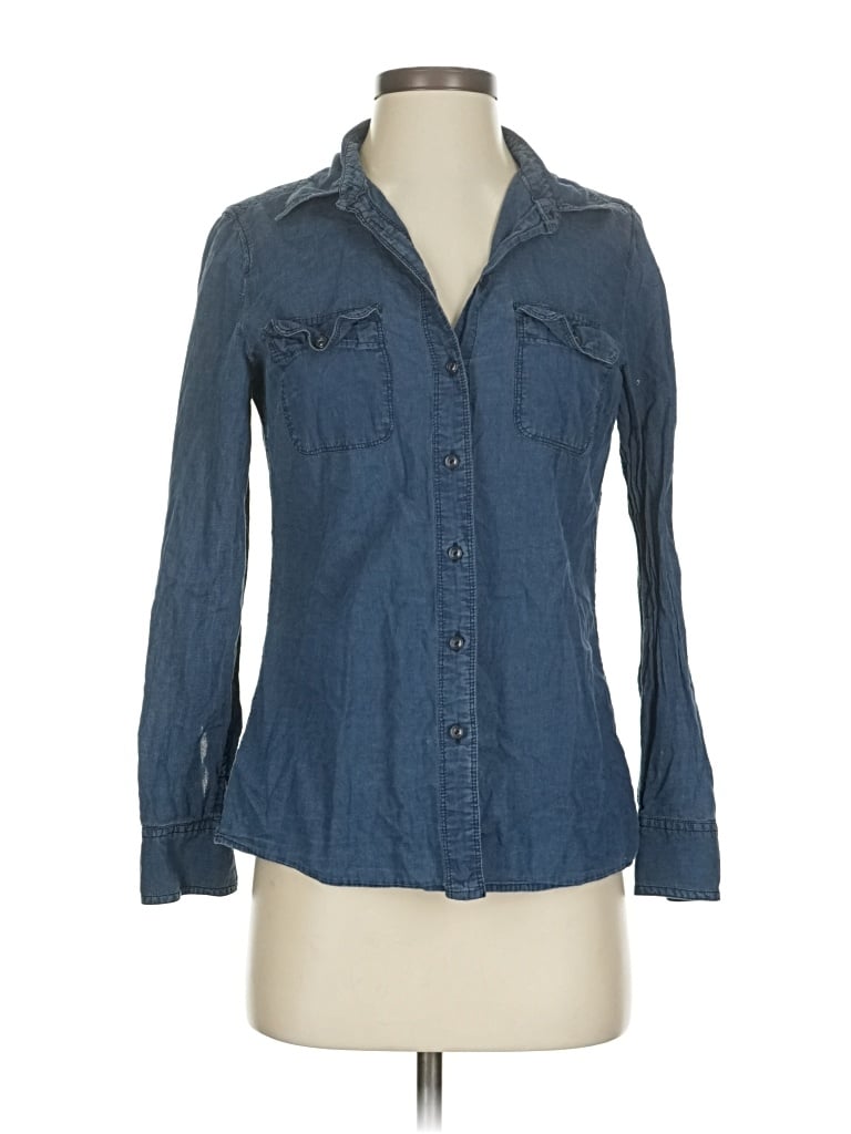 Pre-owned Gap Long Sleeve Button Down Shirt In Blue