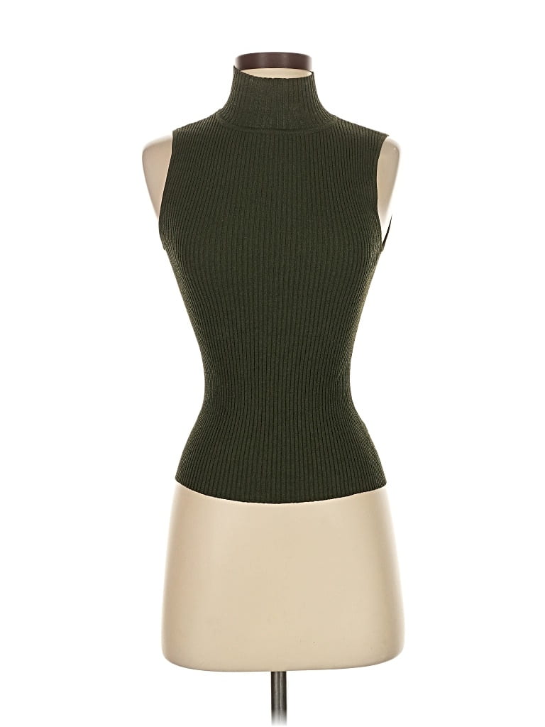 Pre-owned Laundry By Shelli Segal Sleeveless Turtleneck In Green