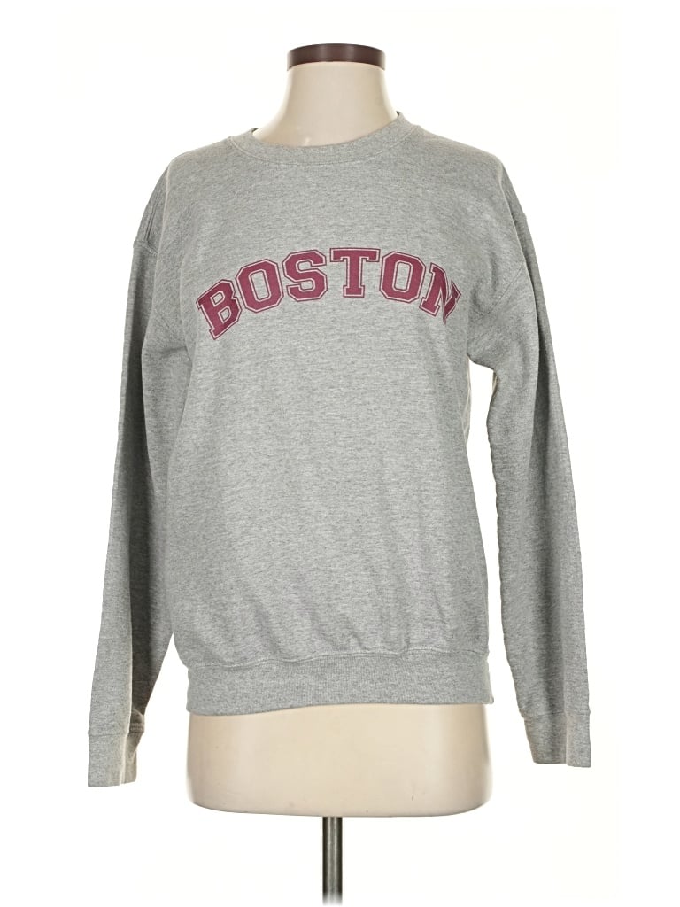 Pre-owned Gildan Sweatshirt In Gray