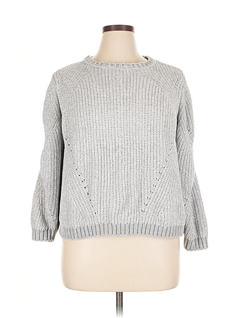 Pre-owned T Tahari Pullover Sweater In Gray