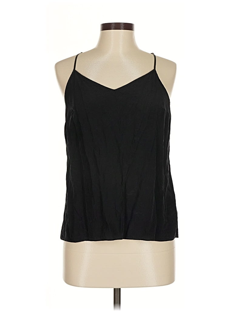 Pre-owned Lilly Pulitzer Sleeveless Silk Top Black Halter Neckline Tops