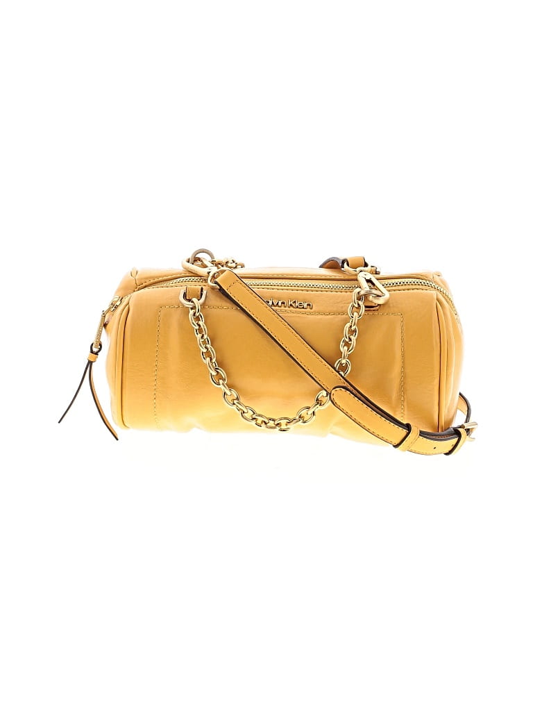 Pre-owned Calvin Klein Satchel In Yellow