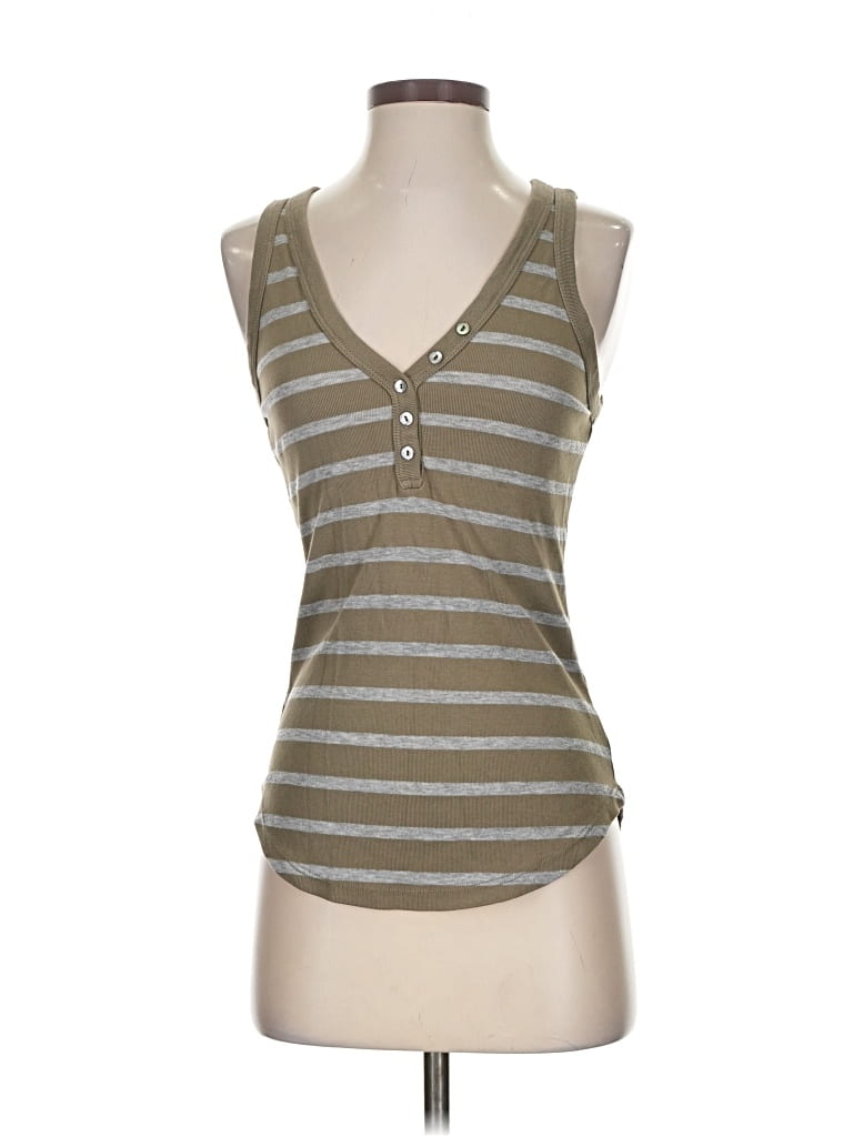Pre-owned Michael Stars Tank Top Brown Plunge Neckline Tops