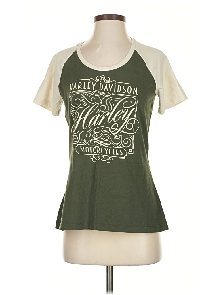 Pre-owned Harley Davidson Short Sleeve T-shirt In Green