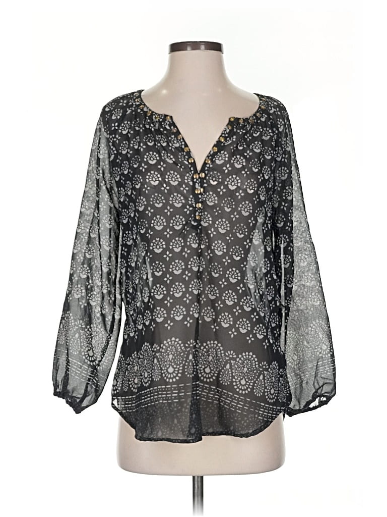 Pre-owned Beachlunchlounge 3/4 Sleeve Blouse In Gray