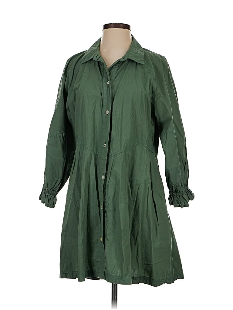 Pre-owned Free People Trenchcoat In Green
