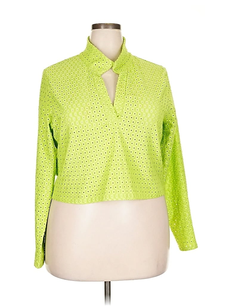 Pre-owned H&m Long Sleeve Blouse In Green