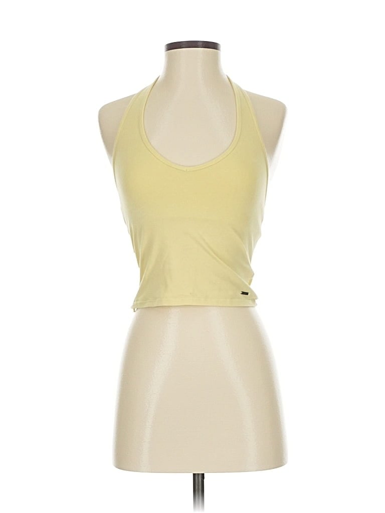 Pre-owned Hollister Tank Top Yellow Halter Neckline Tops