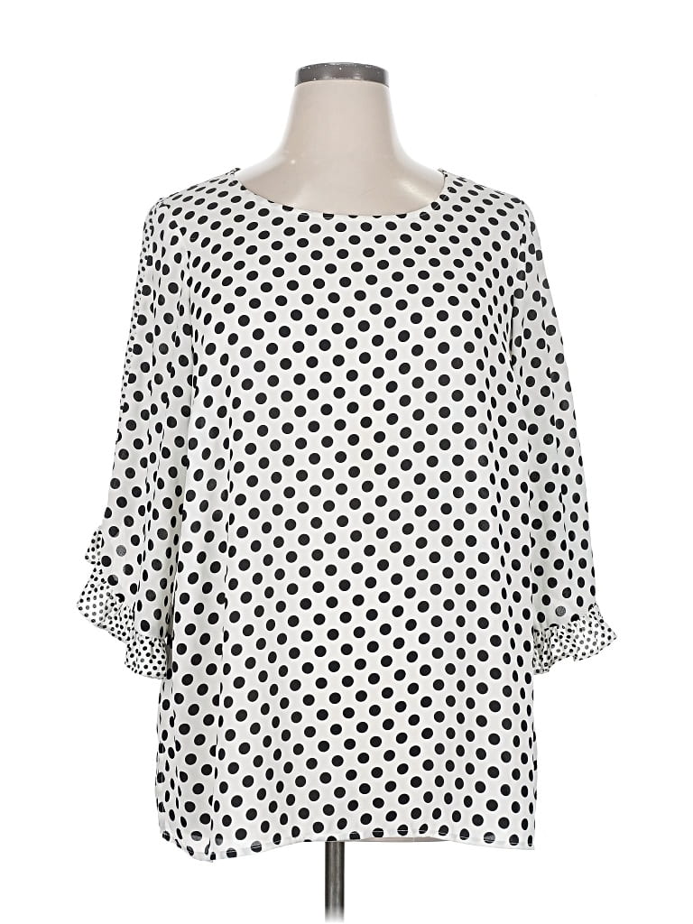 Pre-owned Rose + Olive 3/4 Sleeve Blouse In White