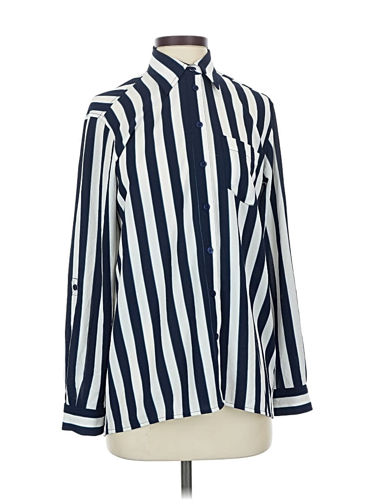 Pre-owned Michael Michael Kors Long Sleeve Blouse In Blue