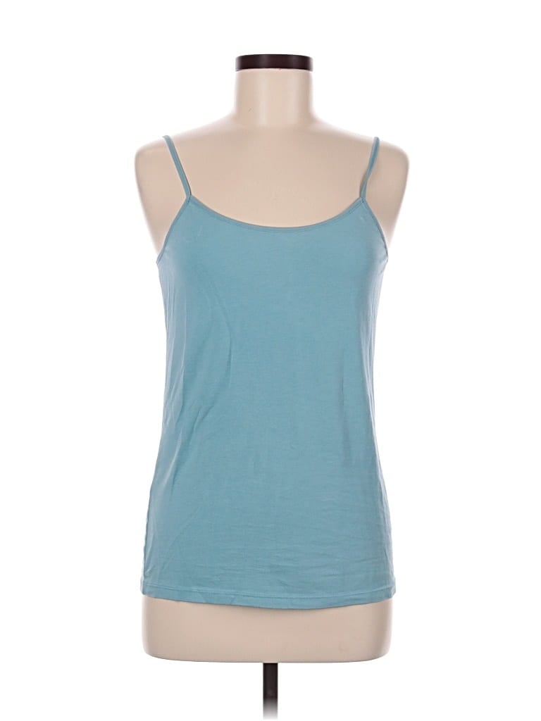 Pre-owned Time And Tru Tank Top Blue Halter Neckline Tops