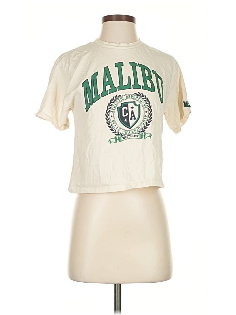 Pre-owned Unbranded Short Sleeve T-shirt In White