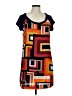 Bisou Bisou 100% Polyester Graphic Orange Casual Dress Size 6 - photo 1