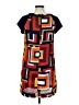 Bisou Bisou 100% Polyester Graphic Orange Casual Dress Size 6 - photo 2