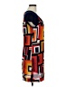Bisou Bisou 100% Polyester Graphic Orange Casual Dress Size 6 - photo 4