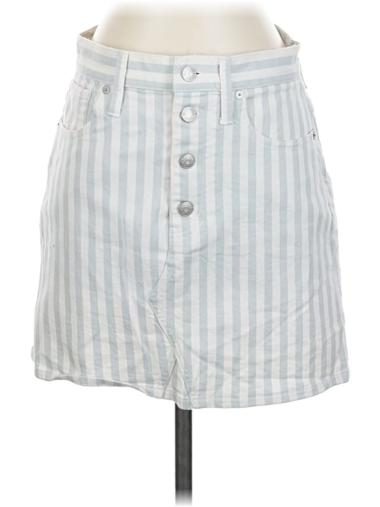 Pre-owned Madewell Denim Skirt In White