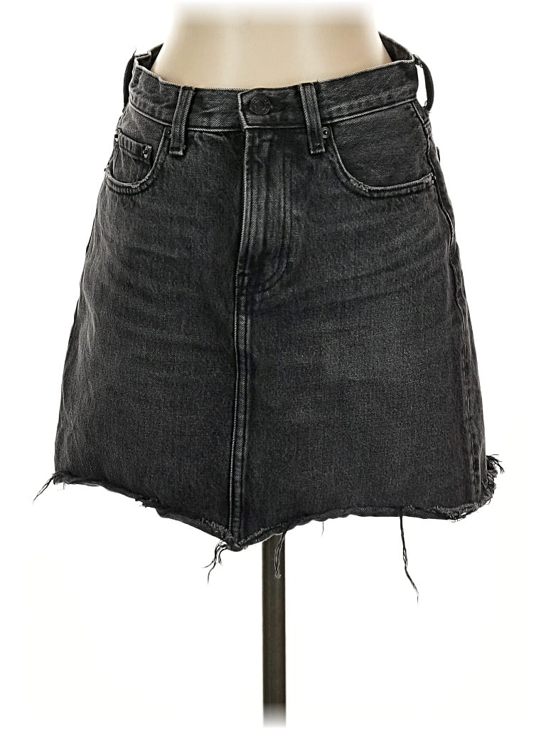 Pre-owned Everlane Denim Skirt In Black