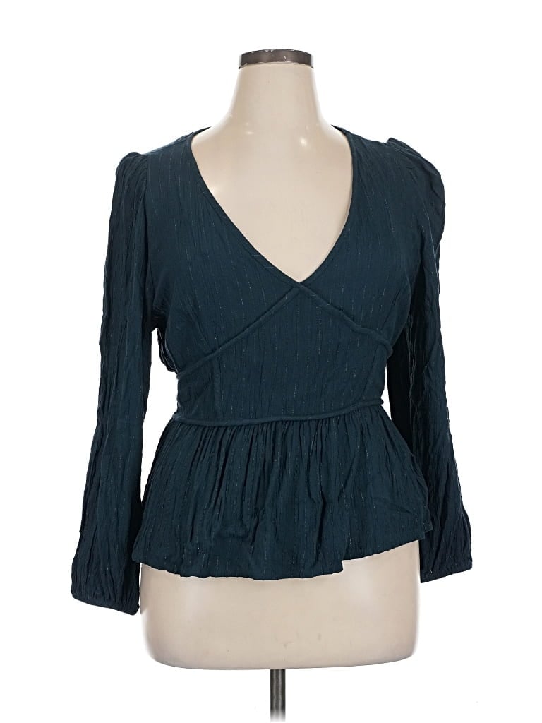 Pre-owned Knox Rose 3/4 Sleeve Blouse In Blue